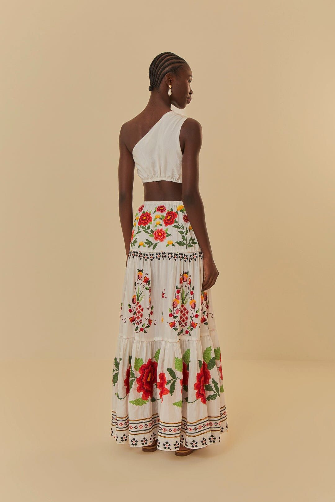 Off-White Embroidered Carmina Floral Maxi Dress | FarmRio