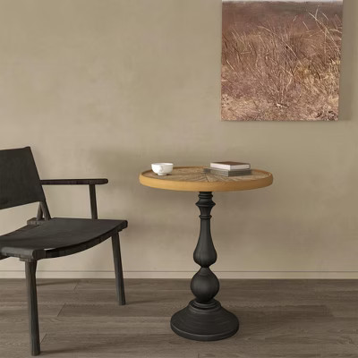 Airsurfer Wooden Round End Table, Retro French Country Pedestal Side Table for Living Room, Bedroom, Restaurant, Homestay | Target