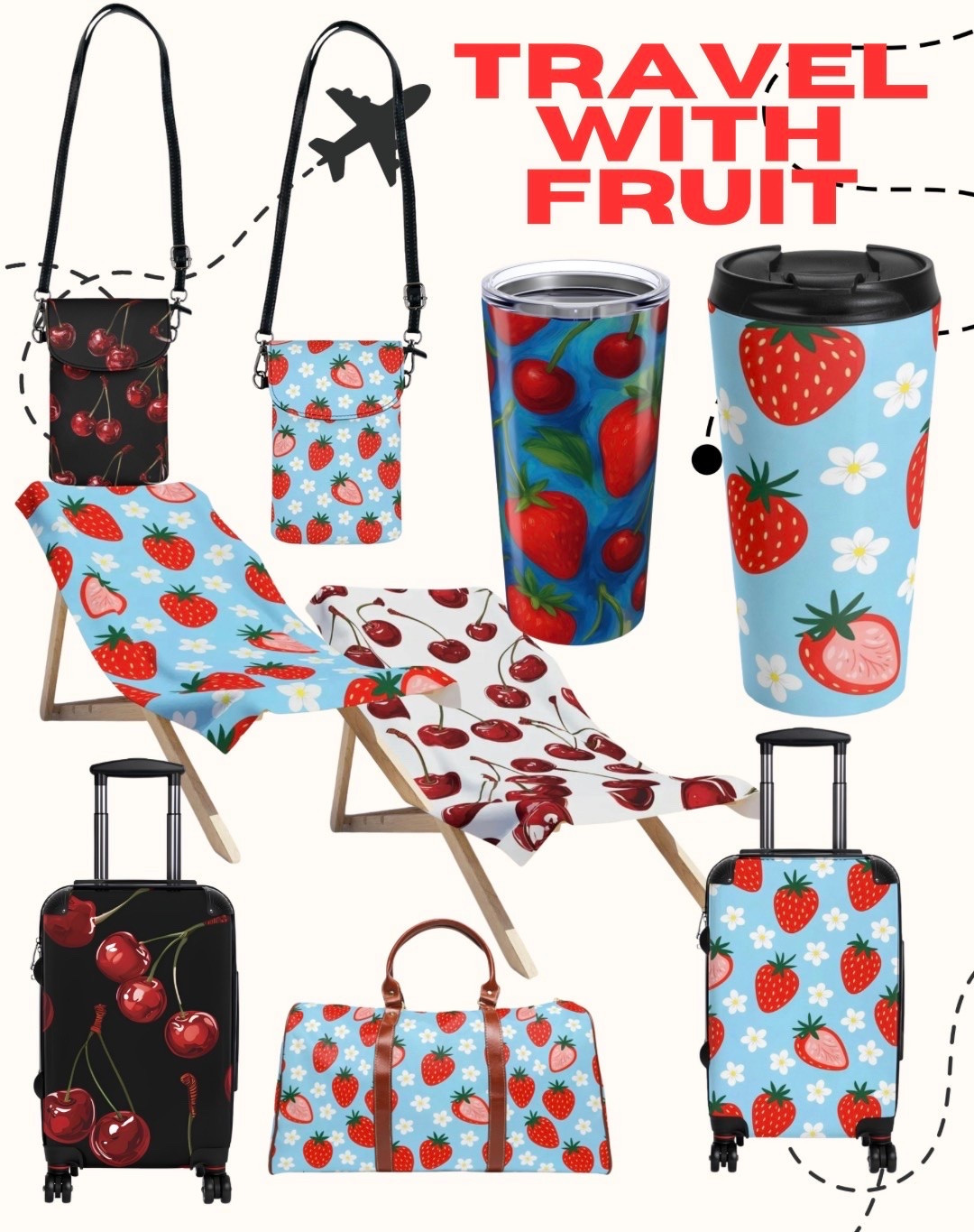 Sweet, playful, and made for the girl who packs outfits before plane tickets 🍓✈️🍒
Fruit prints are officially the travel aesthetic of the season — from matching luggage to cute coffee tumblers and crossbody bags. Which one are you taking on your next trip? ❤️

#TravelWithFruit #TravelStyle #FruitAesthetic #CherryVibes #StrawberryAesthetic #VacationStyle

#LTKTravel