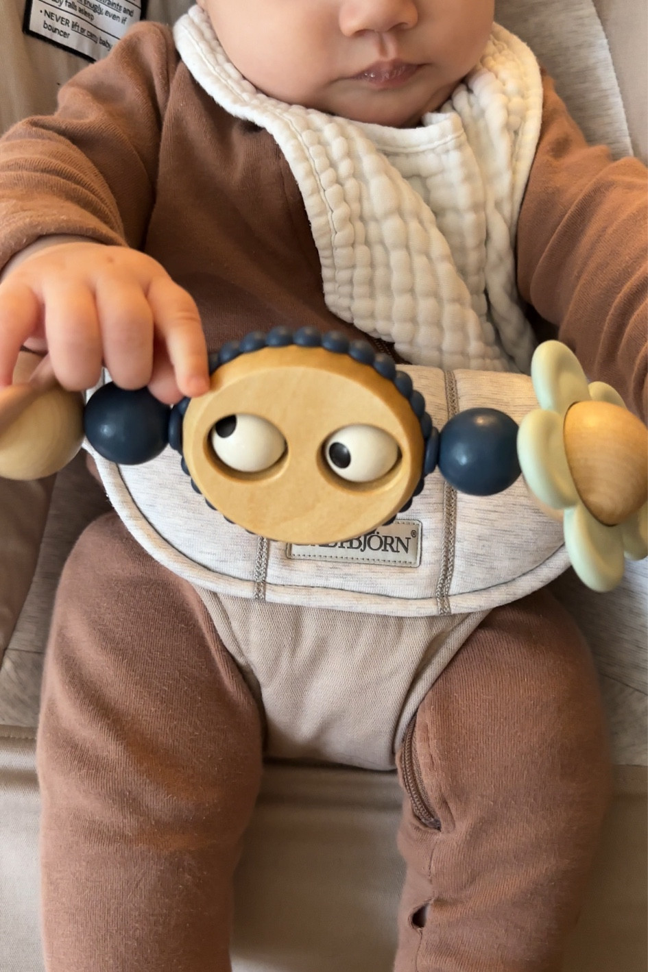 Baby bouncer toy (+ the bouncer), our baby bibs and Mila’s footies. 🫶🏼 

#LTKbump #LTKbaby #LTKfamily