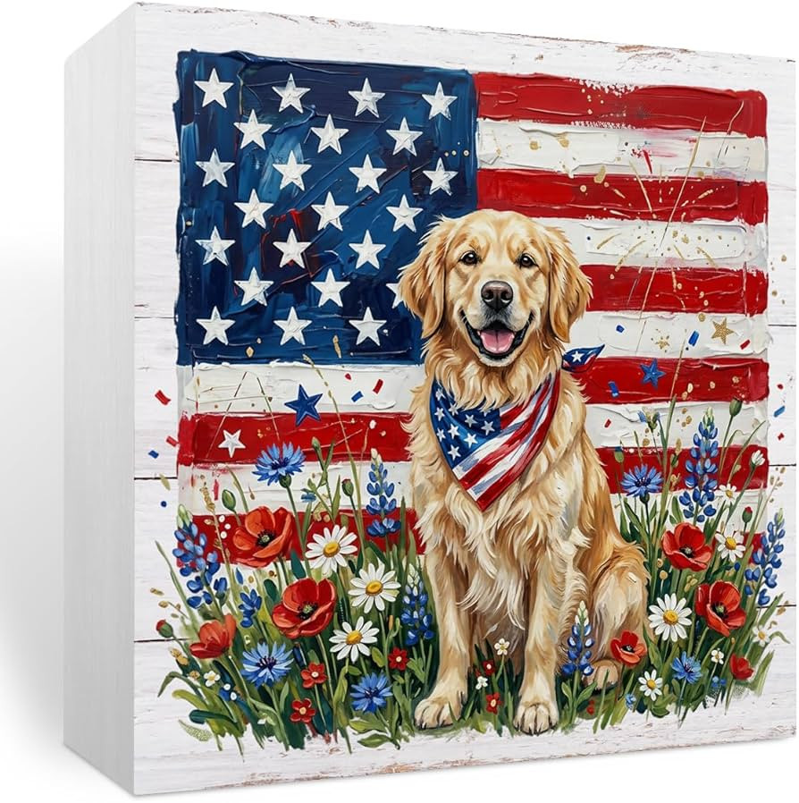 4th of July Decorations, Memorial Day Decorations, Independence Day Patriotic Dog Decor, Red Whit... | Amazon (US)