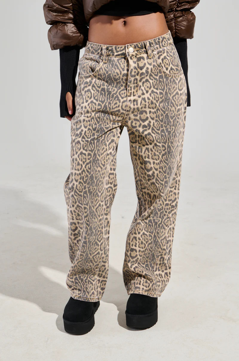 WILD CHILD LEOPARD PRINT DENIM JEANS | AKIRA