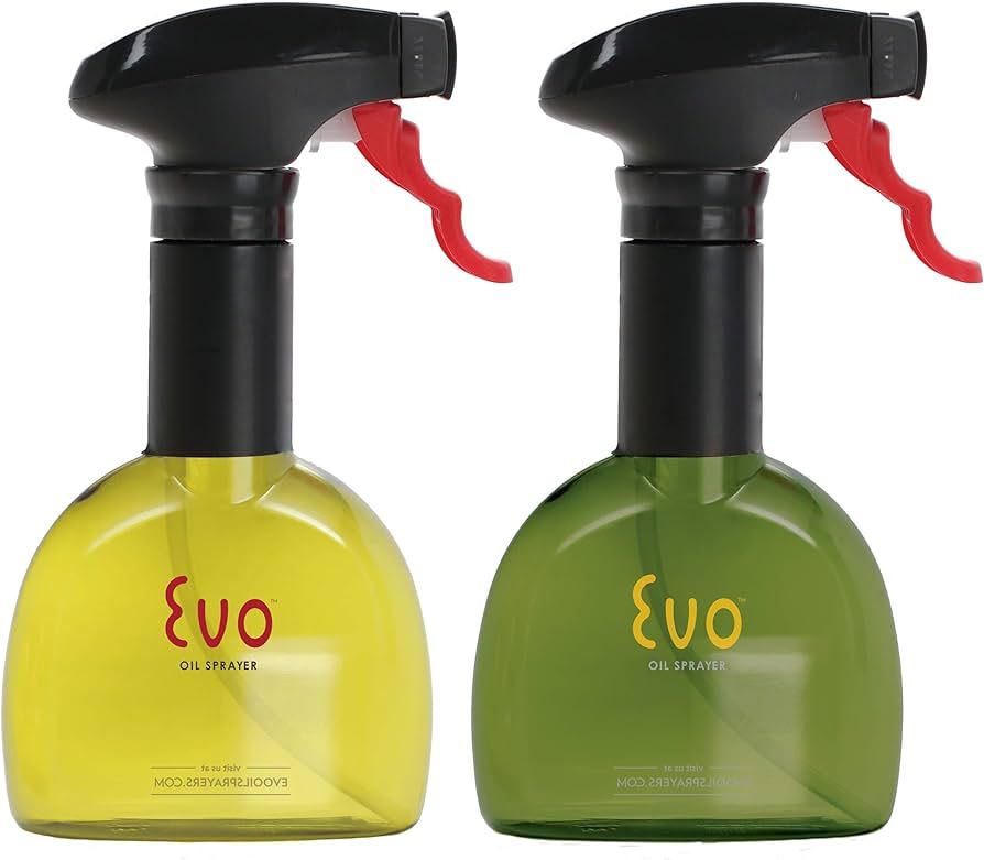 Evo Oil Sprayer Bottle, Non-Aerosol for Olive Cooking Oils, 8-ounce Capacity, Set of 2, Green and... | Amazon (US)