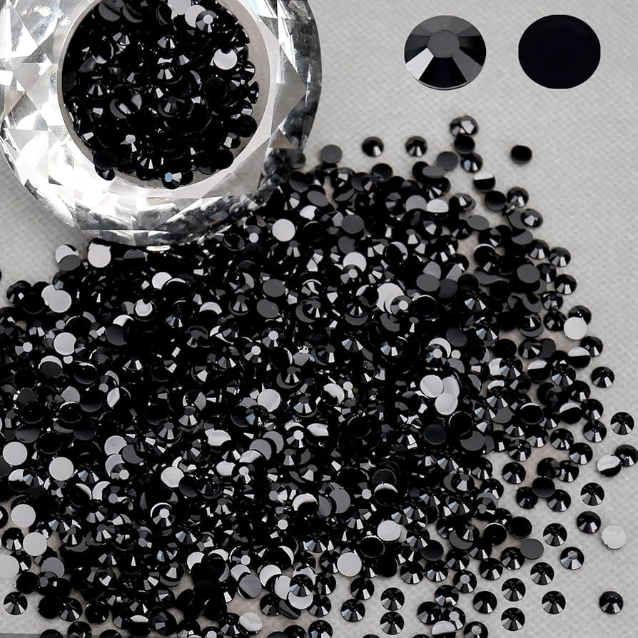 Wholesale Bulk Bags 5000PCS 3mm Resin Flat Back Rhinestone, Solid Black Round Non Hotfix Flatback... | Amazon (US)