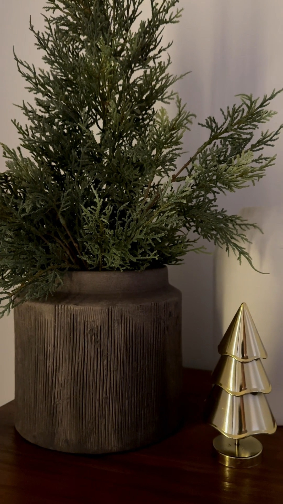 Christmas tree decor
I love groupings of three in this instance there is one tall vase, one short but wide with greenery And a mini brass Christmas tree 🌲✨🤍

#Christmas#decor #vase# greenery #christmasdecor #holidays 

#LTKSeasonal #LTKHome #LTKHoliday