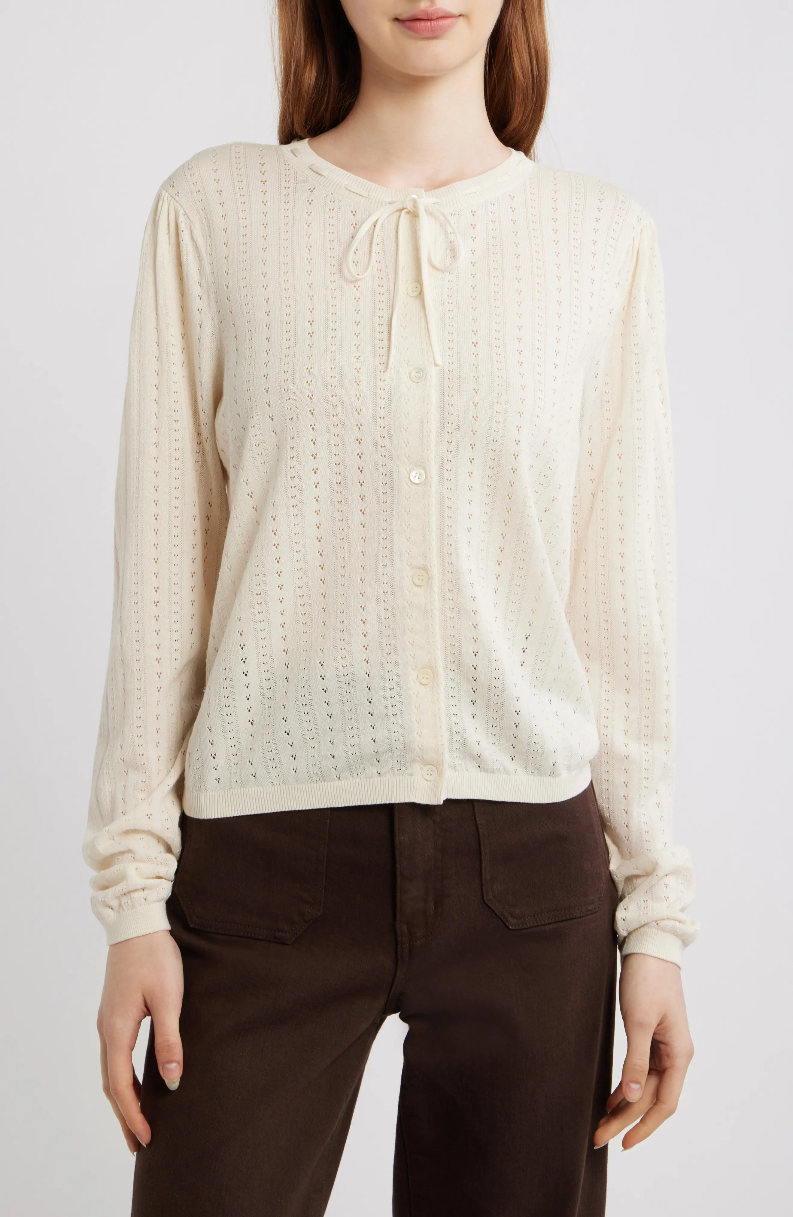 Cotton & Modal Pointelle Cardigan | Nordstrom