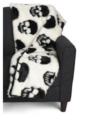 Skulls Faux Fur Throw | Marshalls