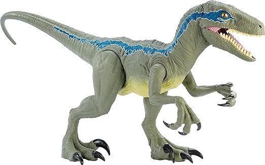 Jurassic World Super Colossal Velociraptor Blue Dinosaur Action Figure Toy, 3.5-Ft Long with Eati... | Amazon (US)
