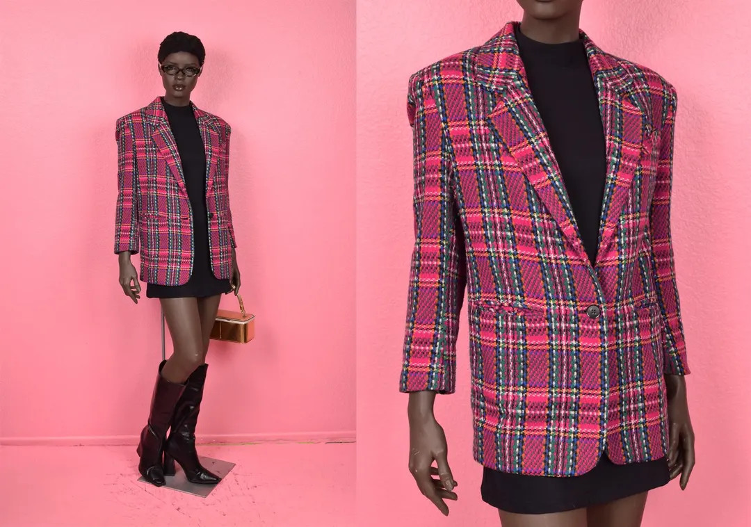 Vintage 80s Multi Color Tweed Blazer/ US 3-4/ 1980s/ Jacket - Etsy | Etsy (US)