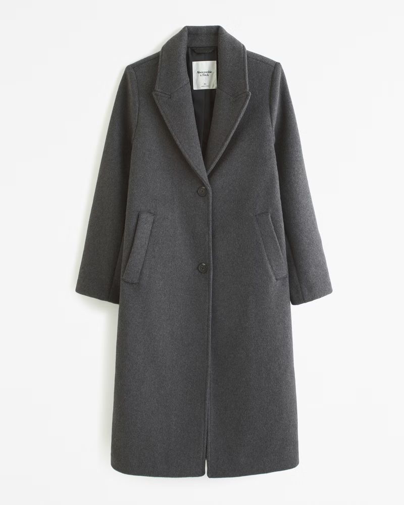 Wool-Blend Tailored Topcoat | Abercrombie & Fitch (US)