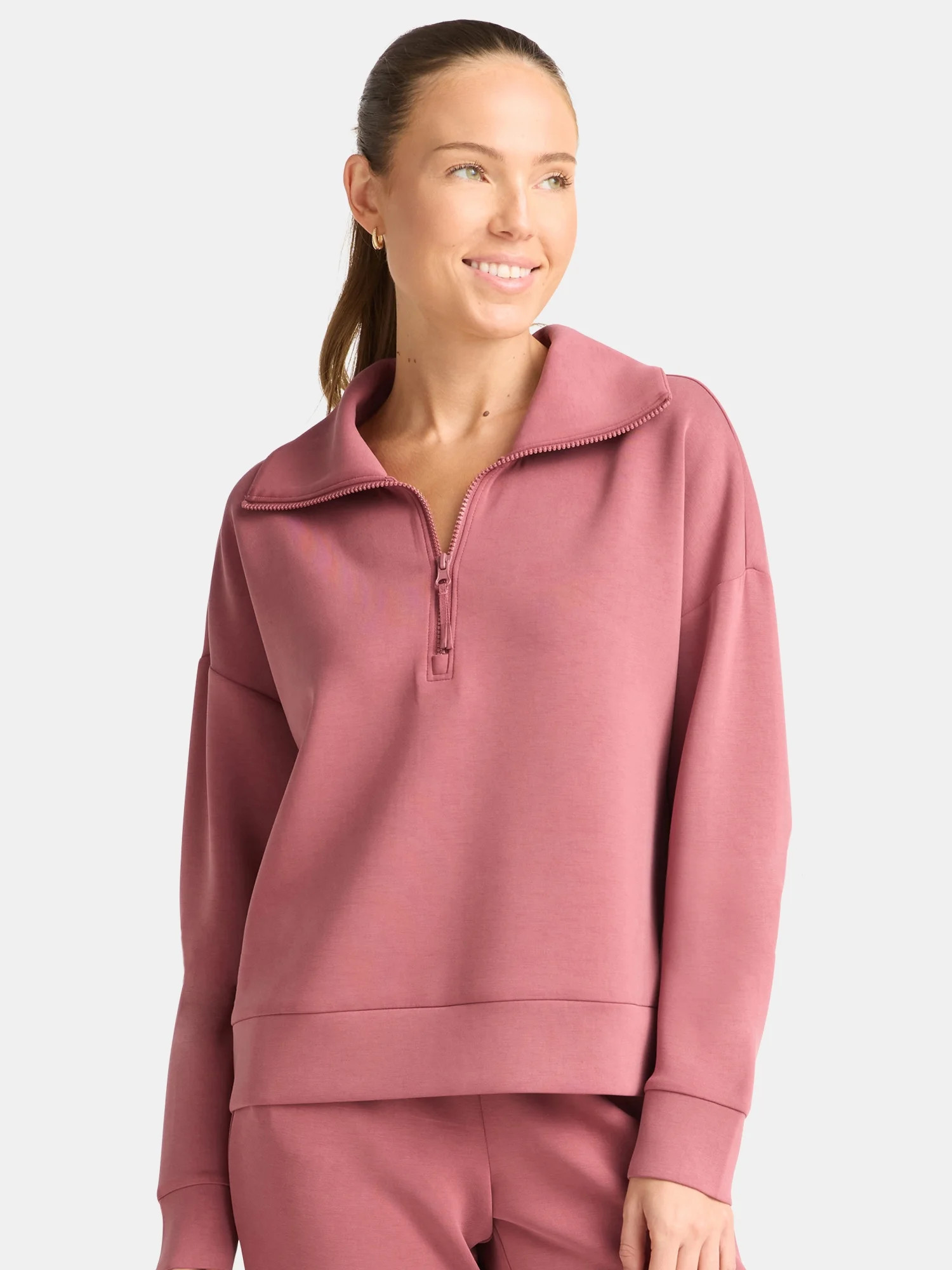 Avia Women's and Women's Plus Knit Quarter Zip Pullover, Sizes XS-4X | Walmart (US)