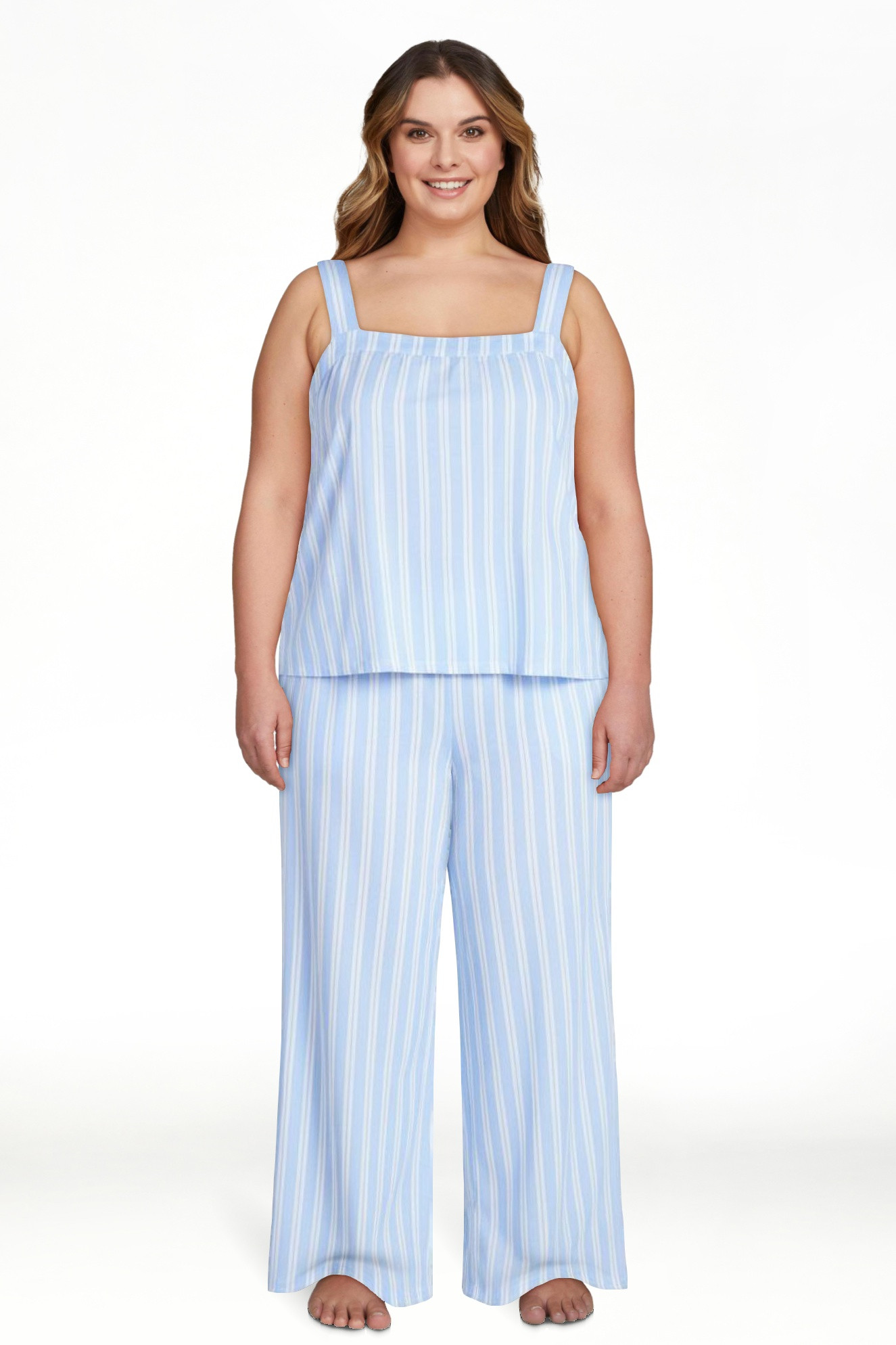 Joyspun Women's Wide Strap Cotton Tank Top and Pants Pajama Set, 2-Piece, Sizes XS-3X - Walmart.c... | Walmart (US)