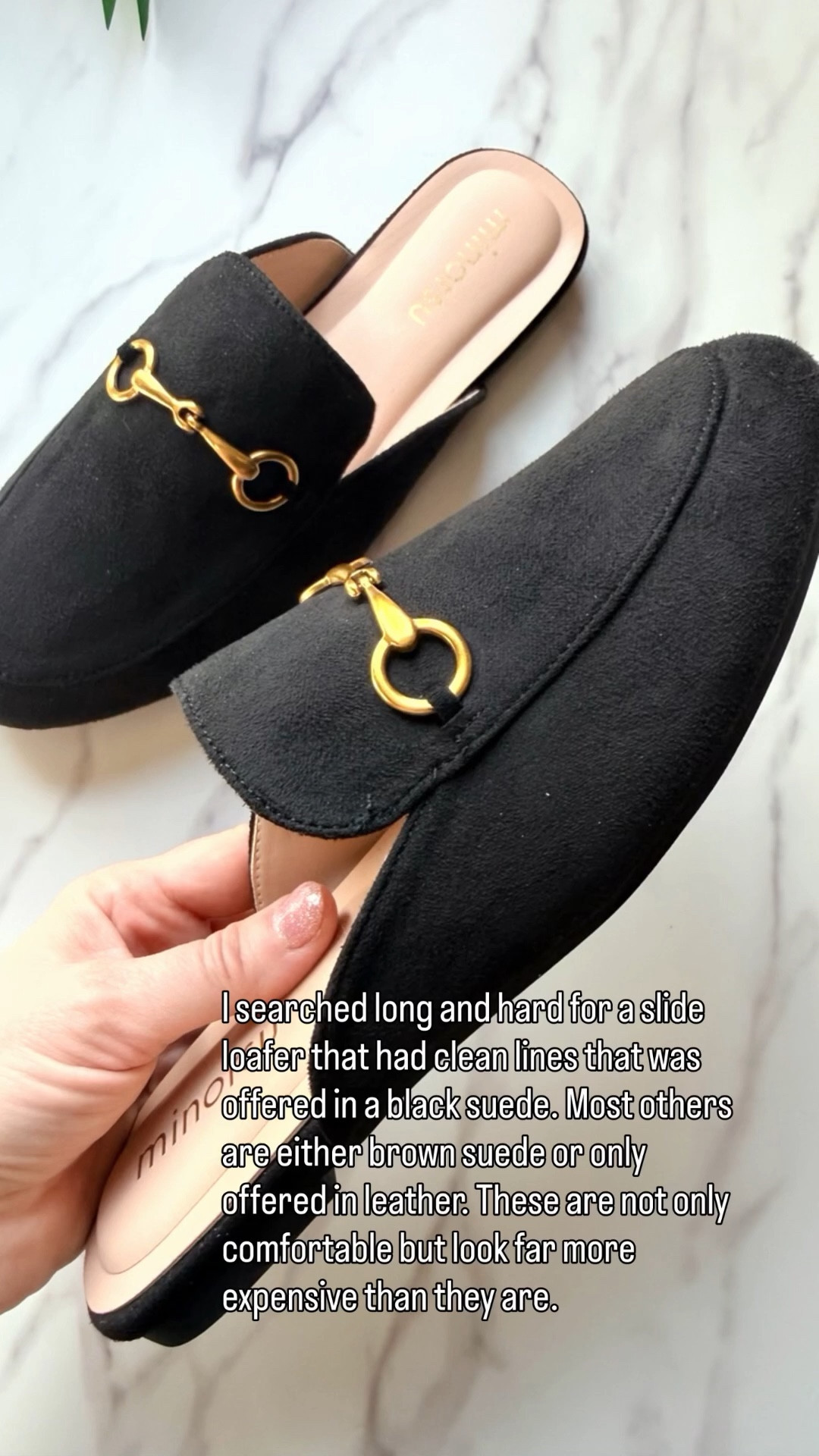 These slide mule loafers are so comfortable. I looked high and low for a pair that was black suede, with the horse bit buckle at an affordable price. These nailed it, and they go with so many different outfits. 

 #LTKSaleAlert #LTKMidsize #LTKWorkwear