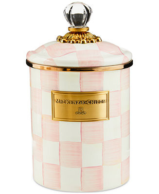Mackenzie-Childs Rosy Check Medium Canister - Macy's | Macy's