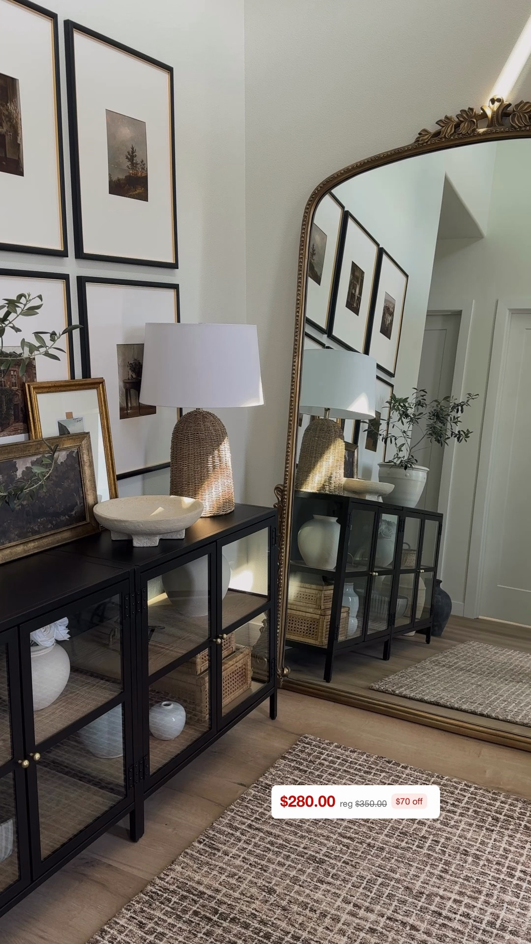 The glass cabinets from our previous home are on sale! We used 2 here and flipped the back faux wood piece around so it displays black!

#LTKHome #LTKSaleAlert