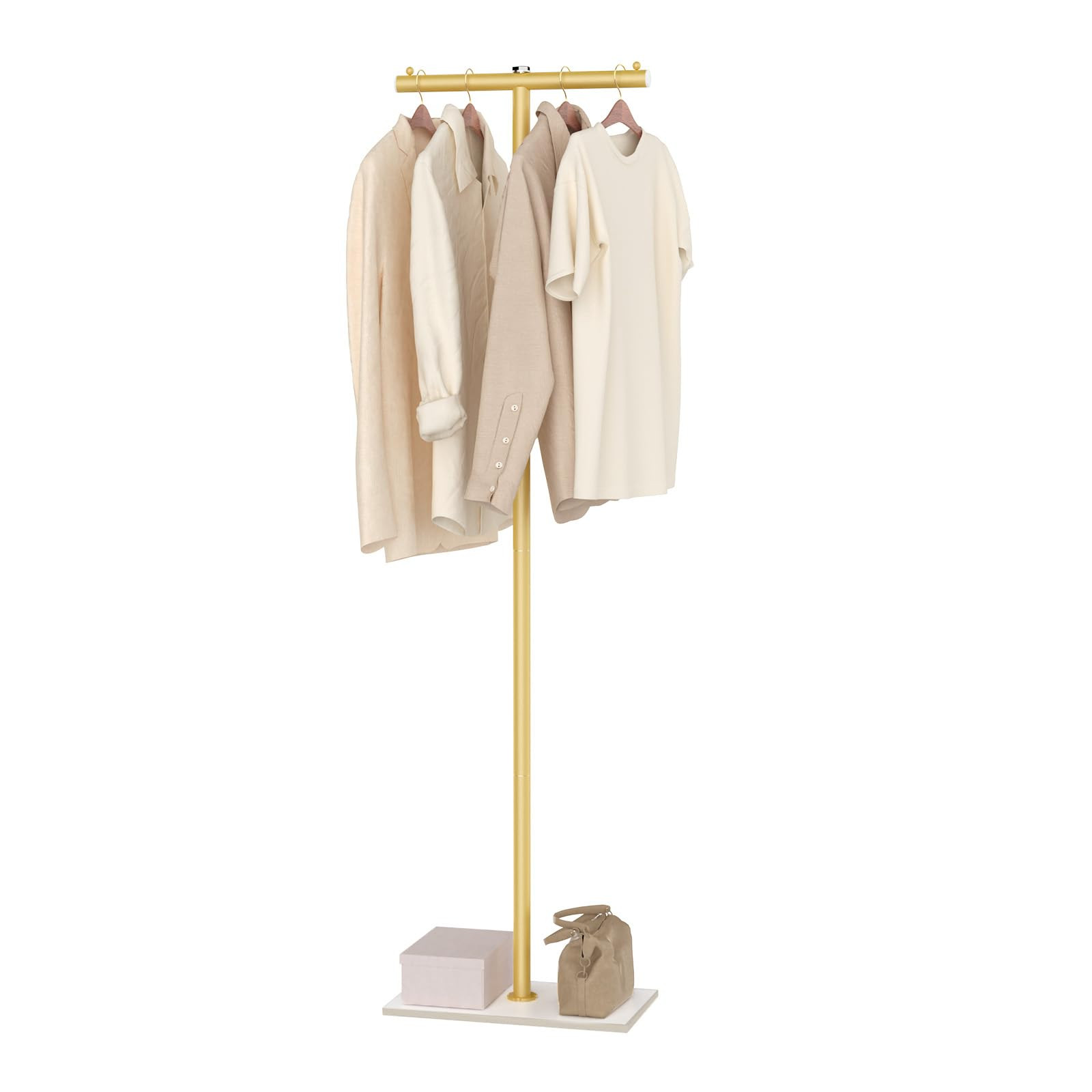 T-shaped Coat Rack Freestanding, Modern Clothes Rack with Rock Slab Base, Heavy-duty Metal Coat T... | Amazon (US)