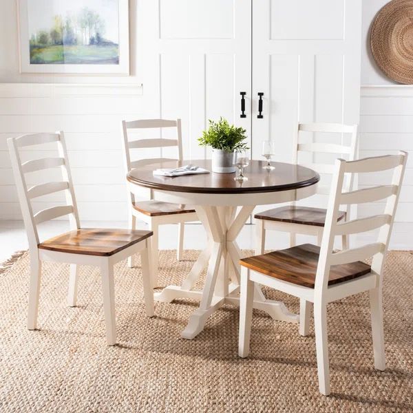 5 - Piece Solid Wood Double Pedestal Dining Set | Wayfair North America