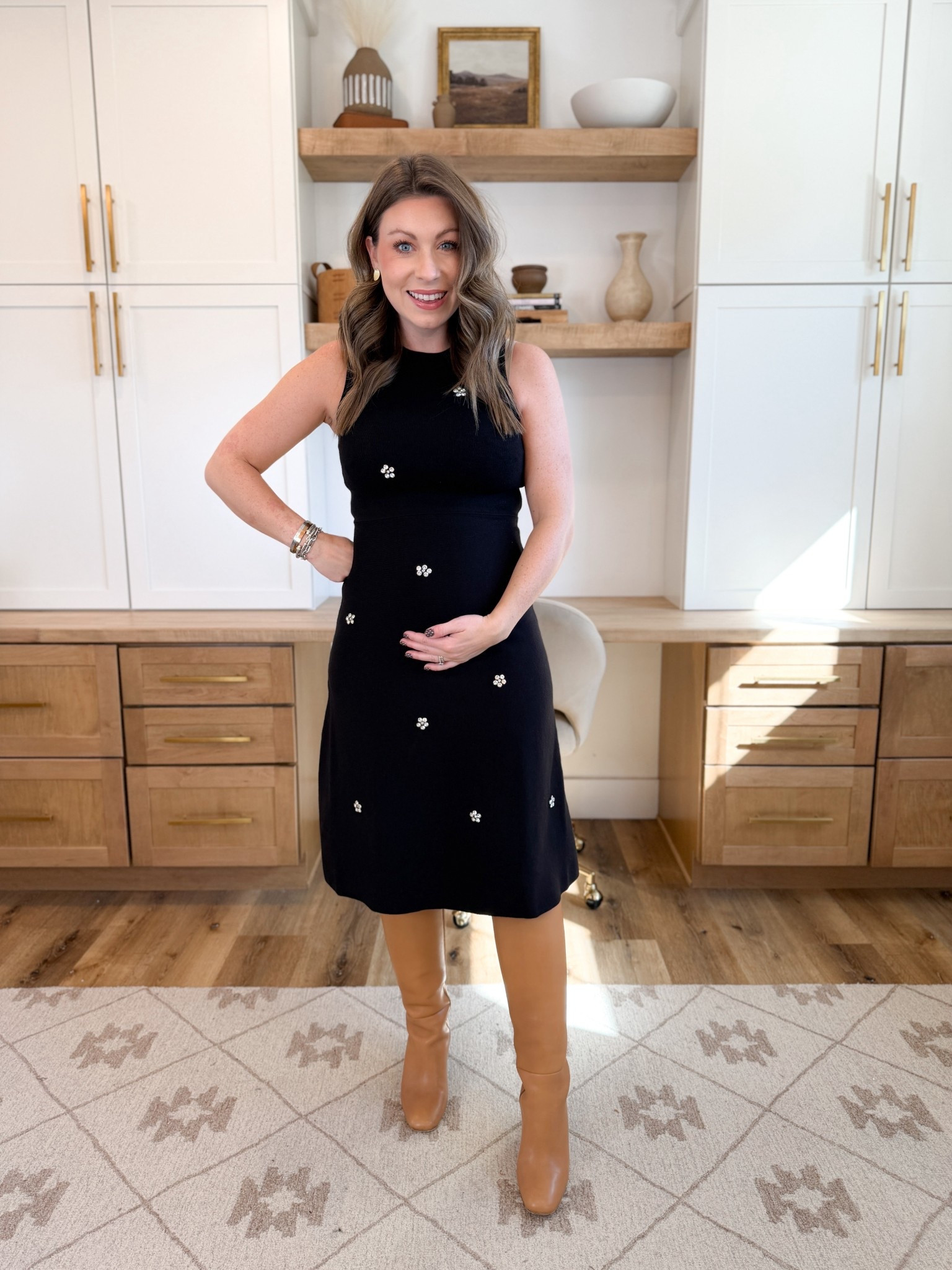 Walmart sweater dress that looks so cute with a bump!! Loving the details on this dress! 

#LTKU #LTKHoliday #LTKSeasonal