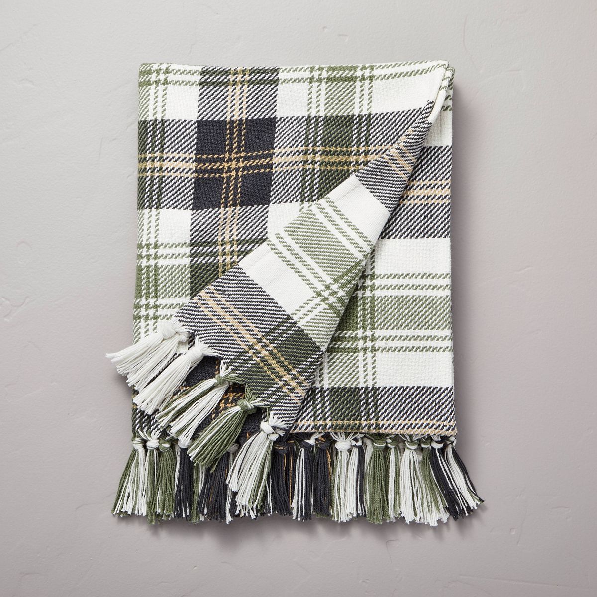 Tartan Fall Plaid Woven Throw Blanket Green/Cream/Khaki/Gray - Hearth & Hand™ with Magnolia | Target