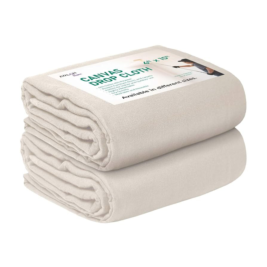 Avalon Canvas Drop Cloth for Painting 4x15 feet Pack of 2 - 8oz Painters Drop Cloths for Painting... | Amazon (US)