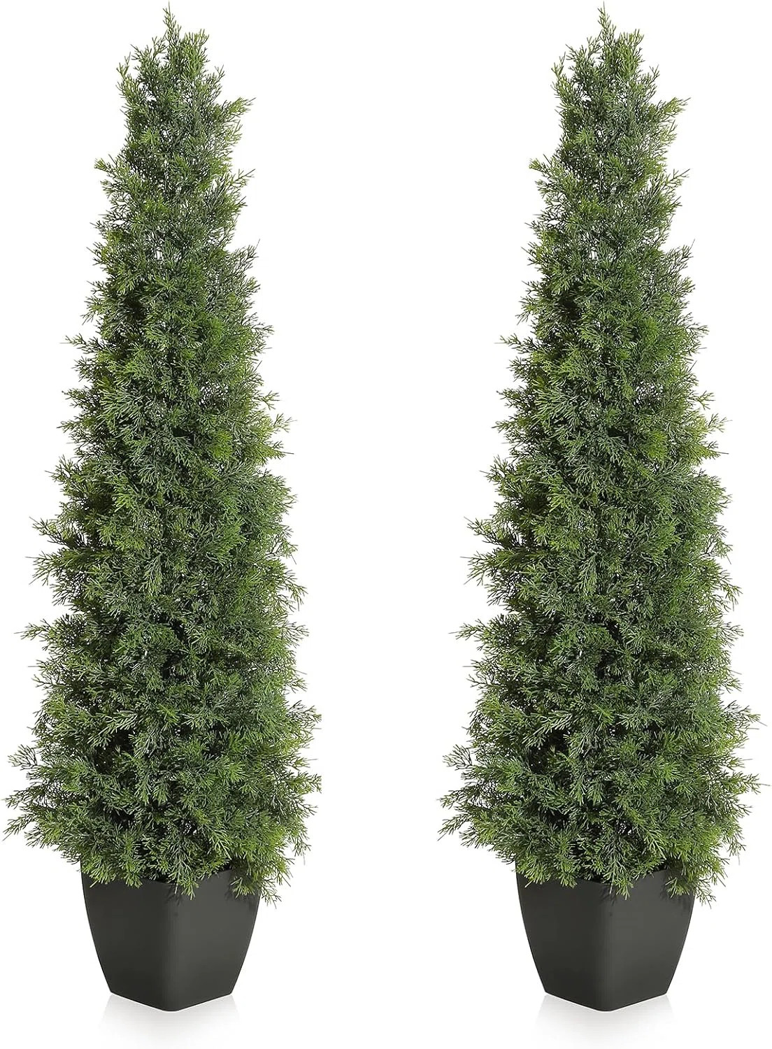 3/4/5FT Artificial Cedar Topiary Trees (Set of 2) - UV Resistant Faux Cypress Plants for Indoor/O... | Wayfair North America