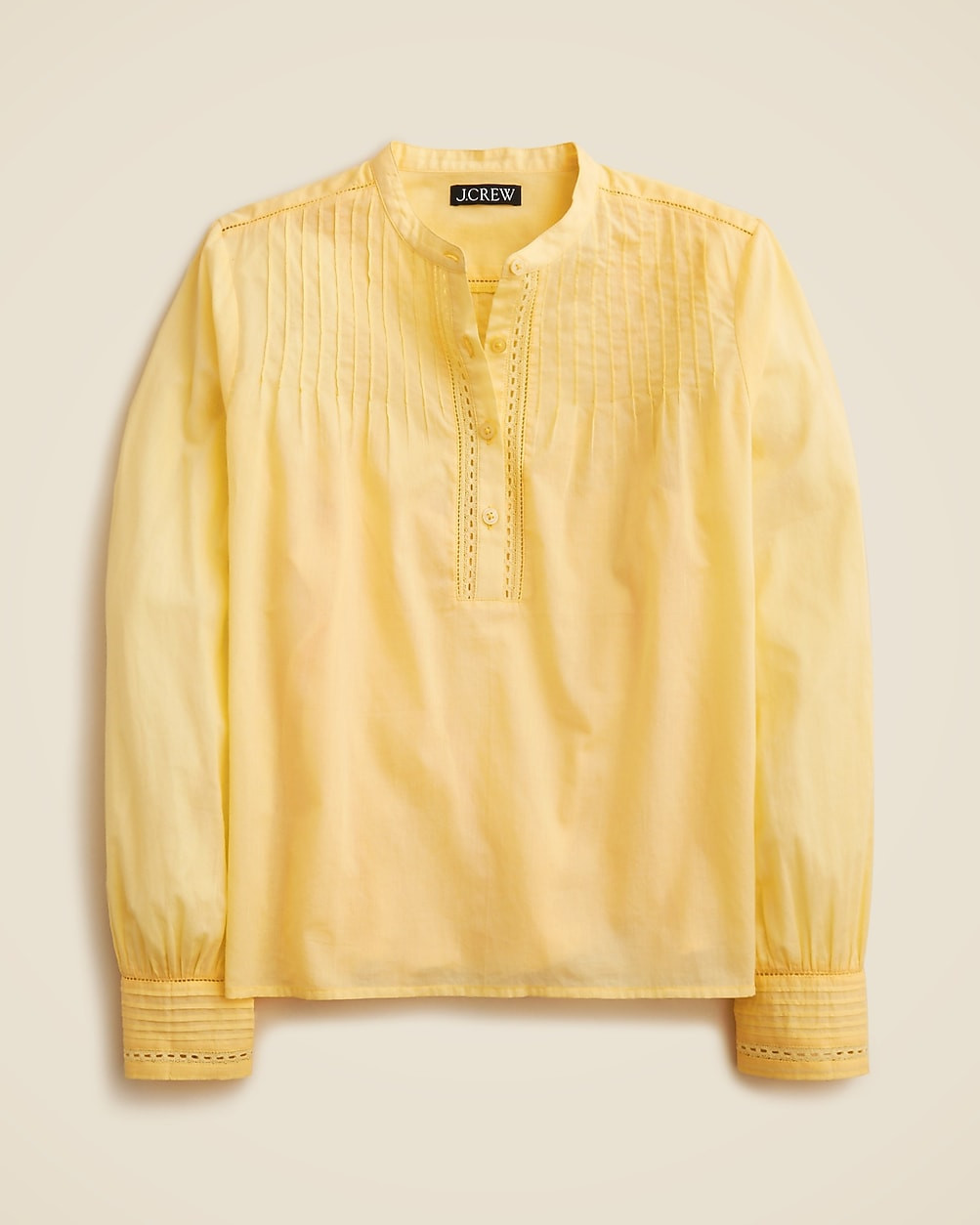 Pintuck lace-trim top in cotton voile | J. Crew US