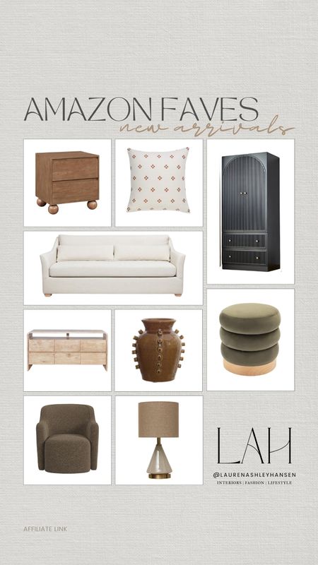 Amazon new home favorites! Sofas, accent chairs, ottomans, nightstands, cabinets, dressers, vases, throw pillows and more! So many beautiful new modern organic finds! 

#LTKStyleTip #LTKHome