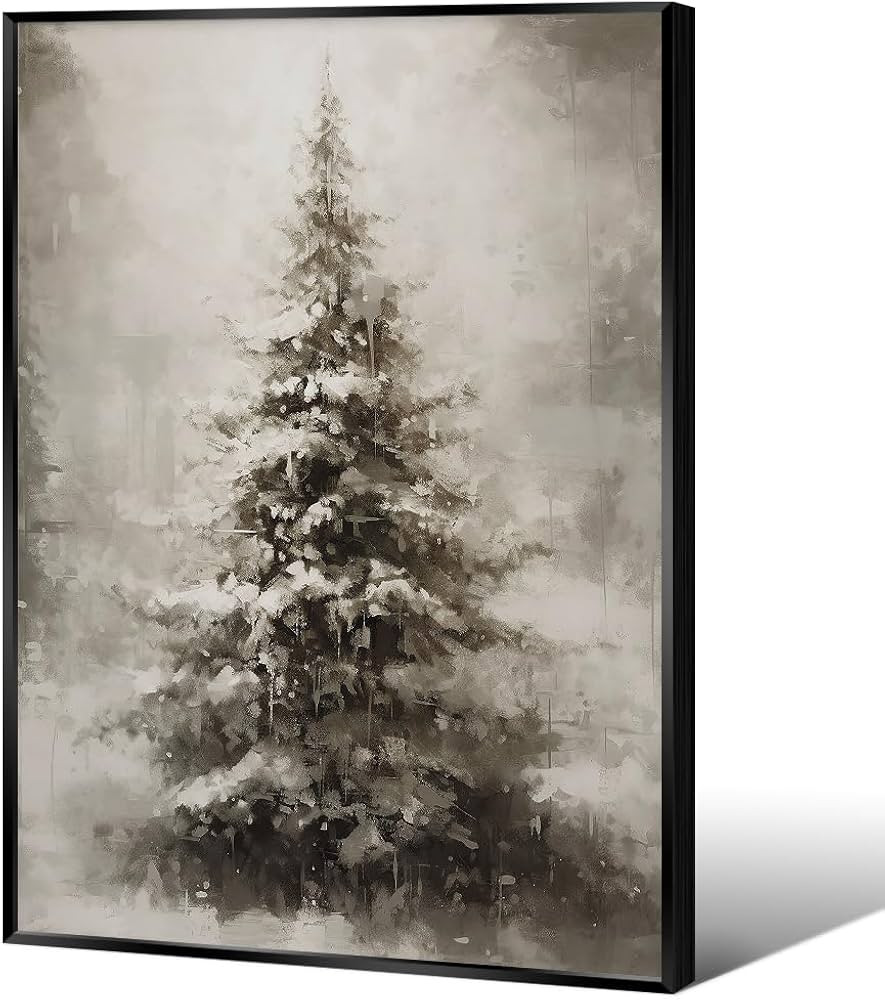 WAYUWGAN Vintage Christmas Canvas Wall Art Pine Tree Botanical Wall Art Prints Poster Winter Scen... | Amazon (US)