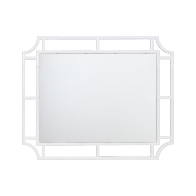 allen + roth 24-in W x 30-in H Glossy White Polished Wall Mirror | Lowe's