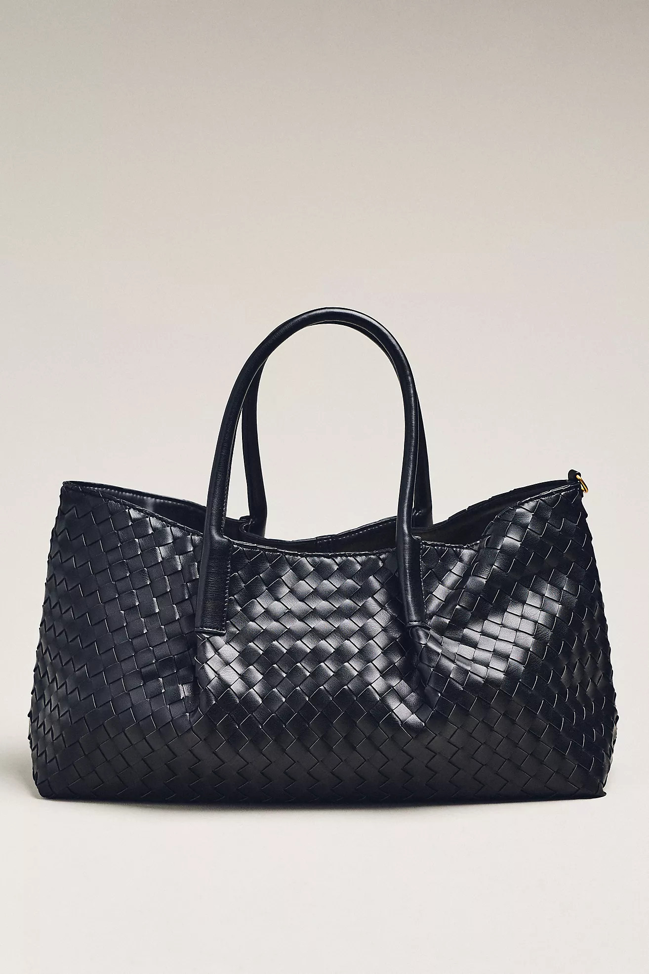 Woven Faux-Leather Tote | Anthropologie (US)