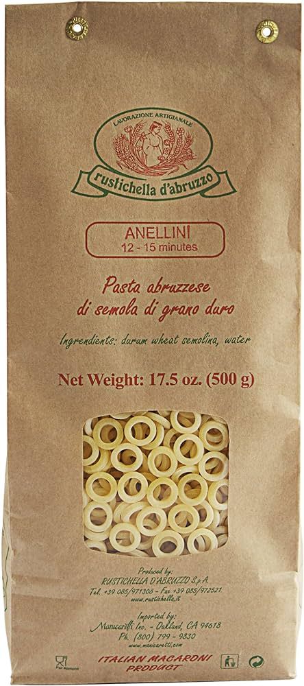Rustichella d'Abruzzo Anellini Pasta 17.5oz | Amazon (US)