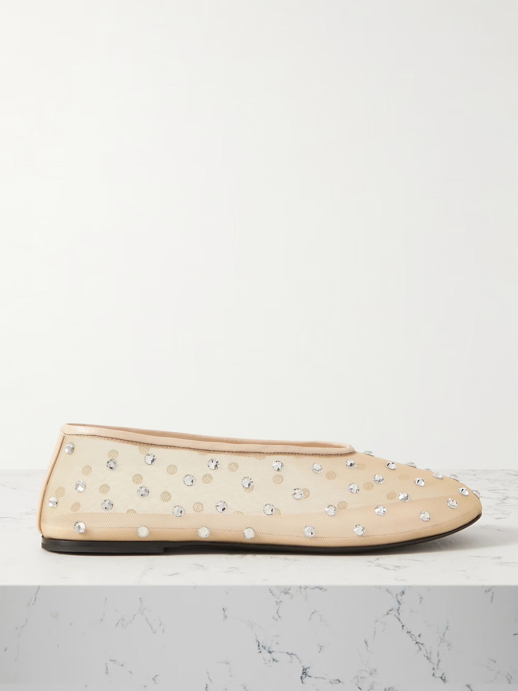 Marcy crystal-embellished mesh ballet flats | NET-A-PORTER (US)