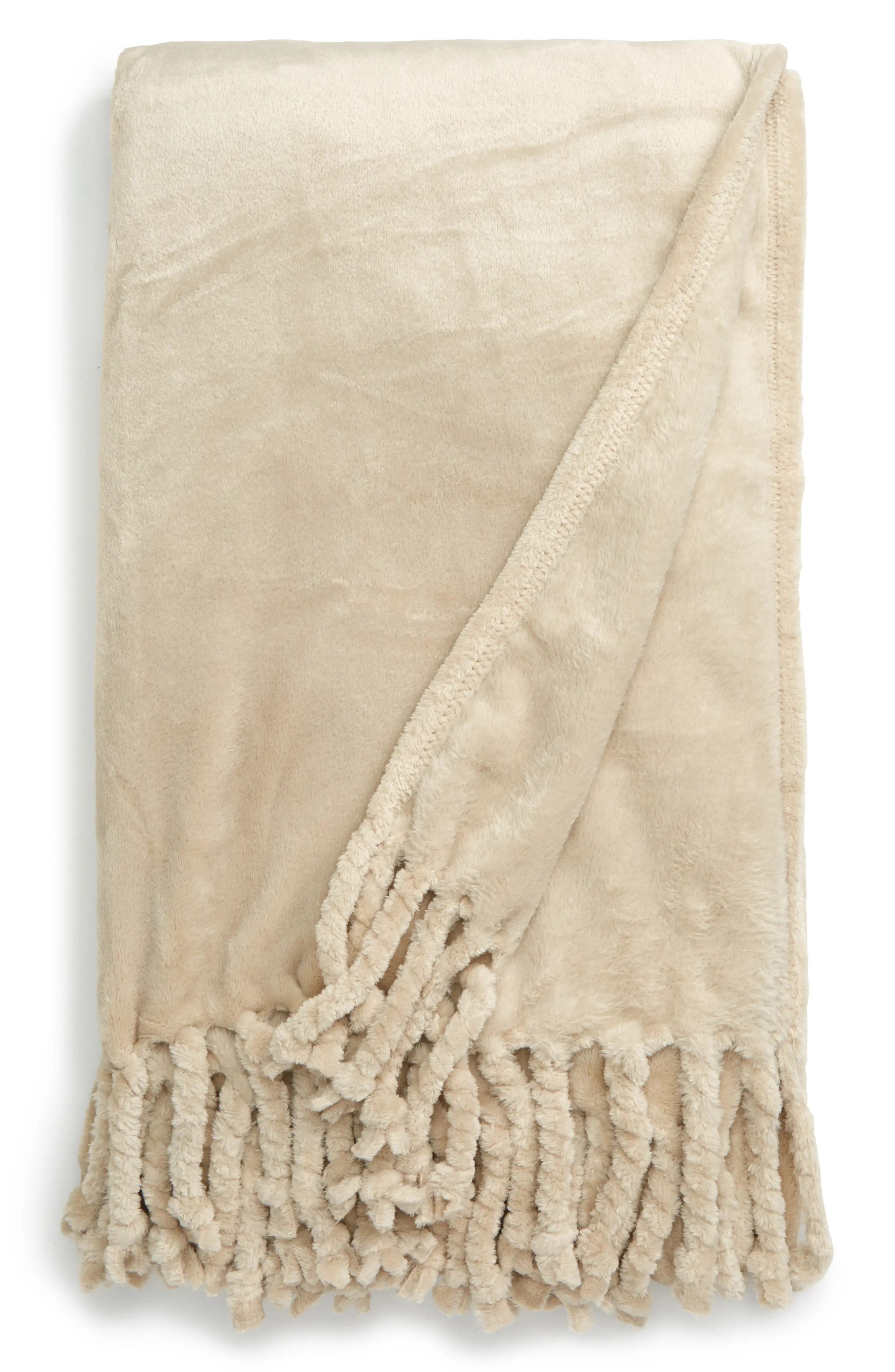 Nordstrom Bliss Plush Throw in Beige Birch at Nordstrom | Nordstrom