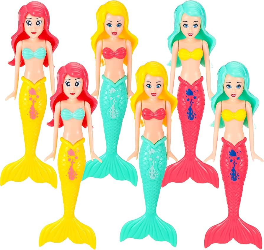 6 Packs Mermaid Dolls 5.5 inches Magic Mermaid Pool Toys Water Diving Toys in Assorted Colors, Pl... | Amazon (US)