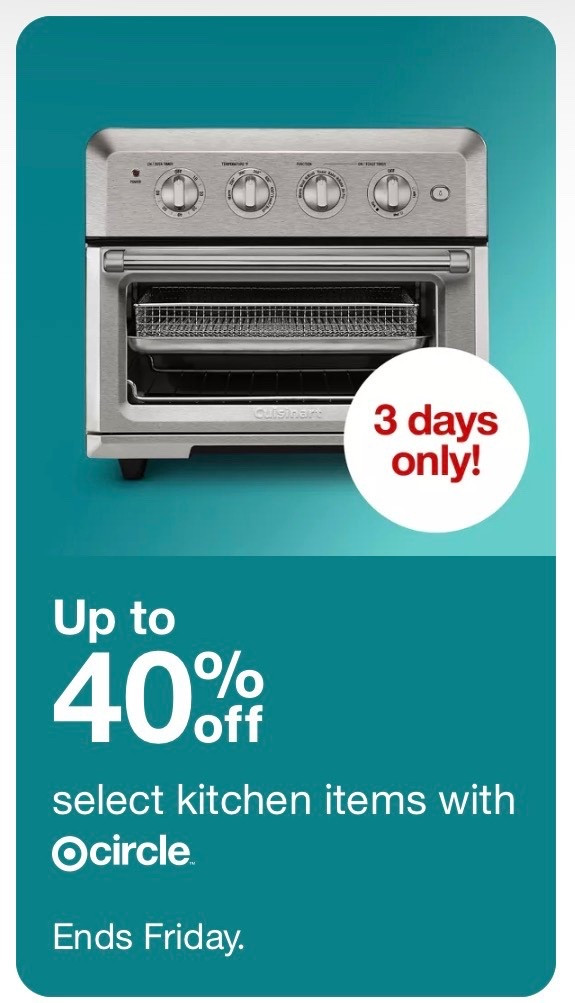 Up to 40% select kitchen items at target! 

Toaster oven. Toaster. Blender. Gadgets. Dutch oven. Coffee maker. Espresso machine. Ice machine.

#LTKHome #LTKfoodie #LTKSaleAlert