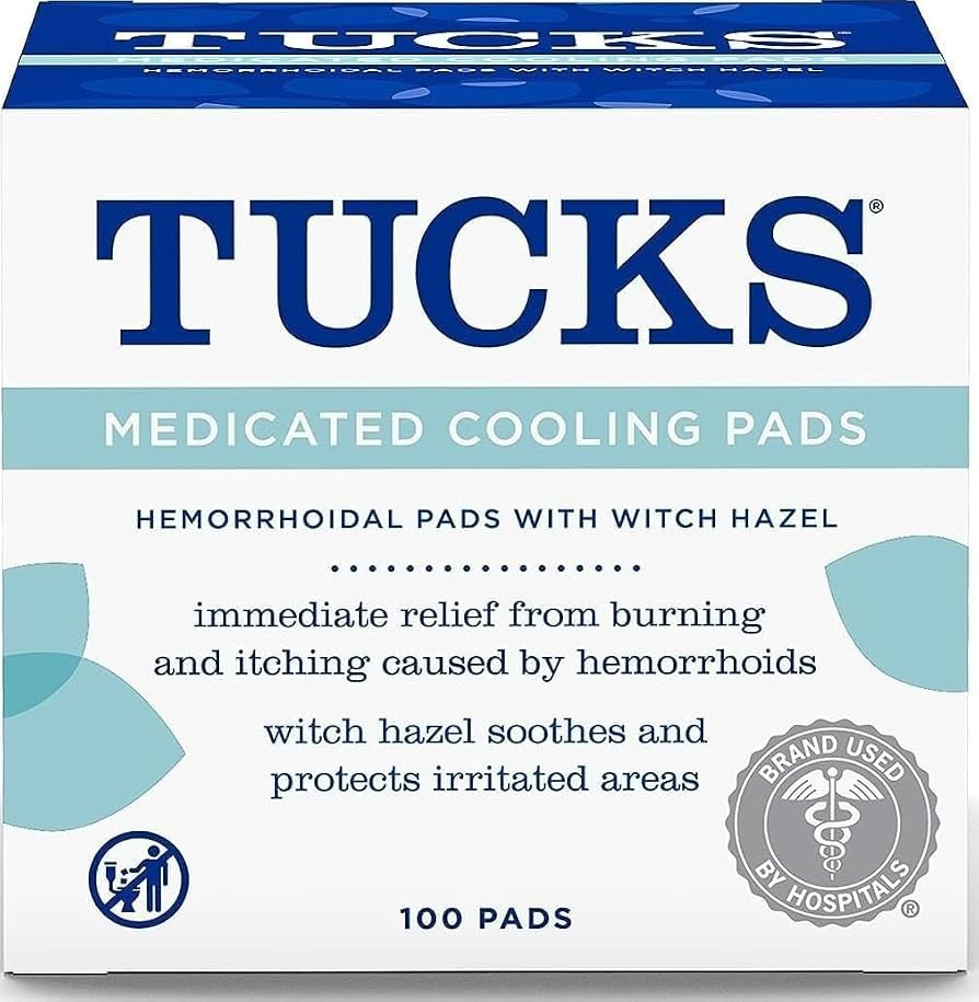 TUCKS Medicated Cooling Pads, 100 Count \u2013 Hemorrhoid Pads with Witch Hazel, Cleanses Sensiti... | Amazon (US)