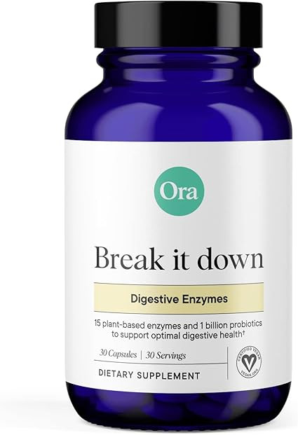 Ora Organic Multi-Enzyme Supplement - Vegan, Gluten Free Enzymes for Digestion with Probiotics fo... | Amazon (US)