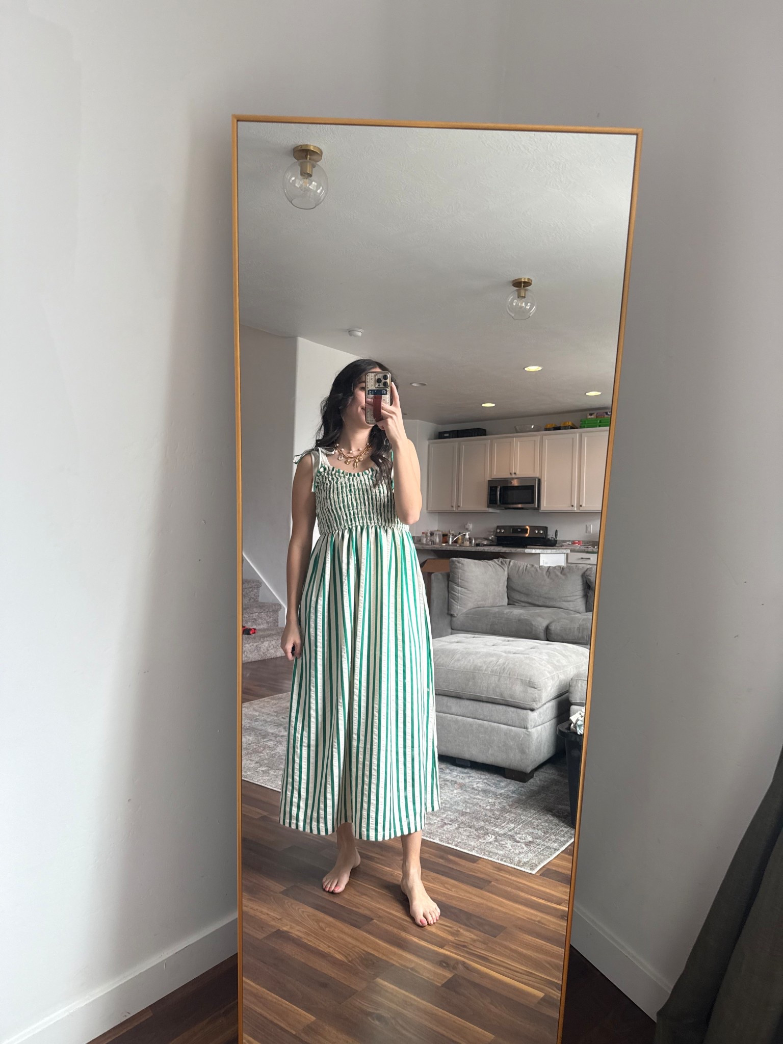 Cute dress! I layered the tan tank top underneath! Modest garment friendly 