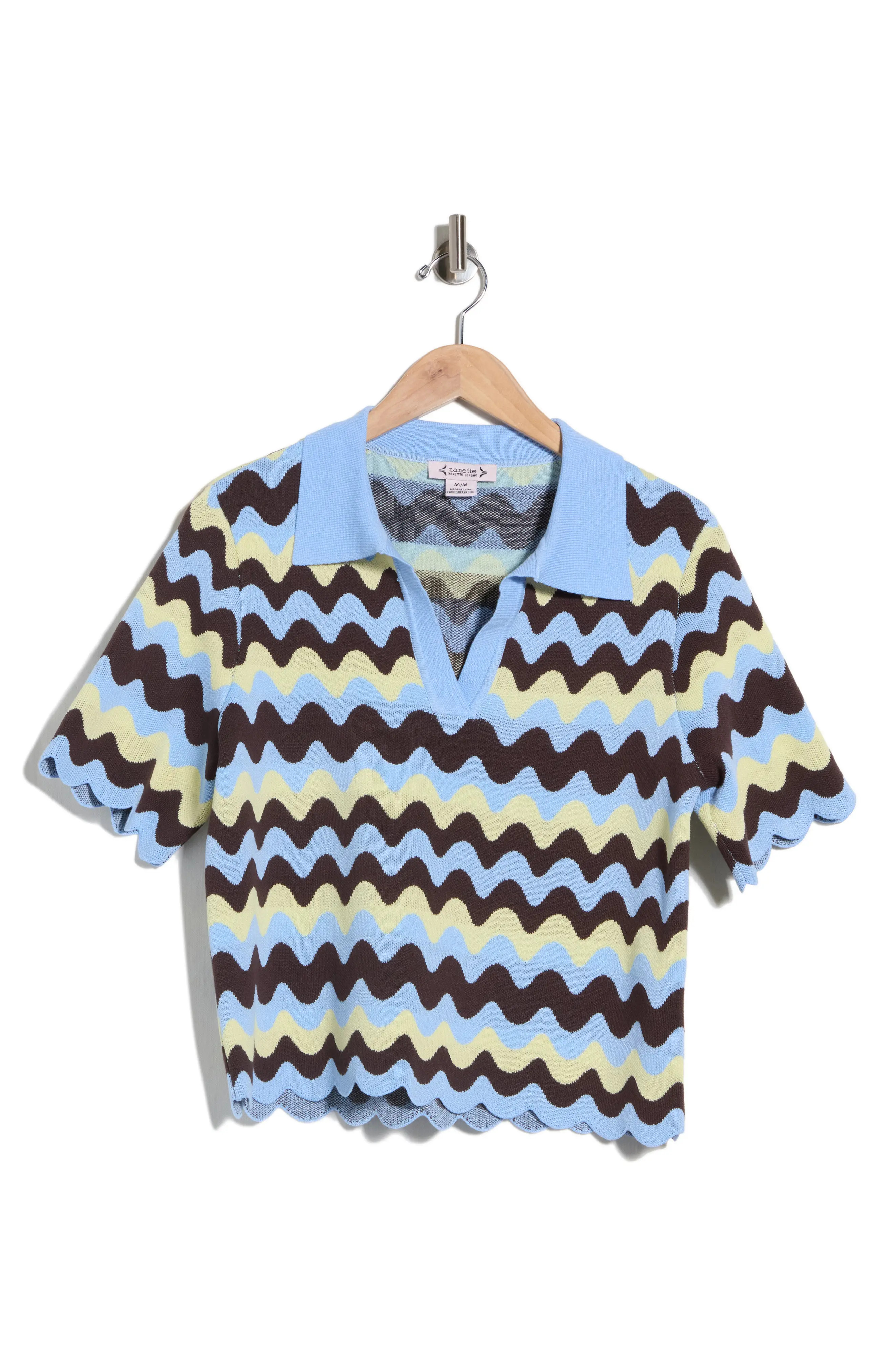 Nanette Lepore Wiggle Stripe Polo Sweater (Women) | Nordstromrack | Nordstrom Rack