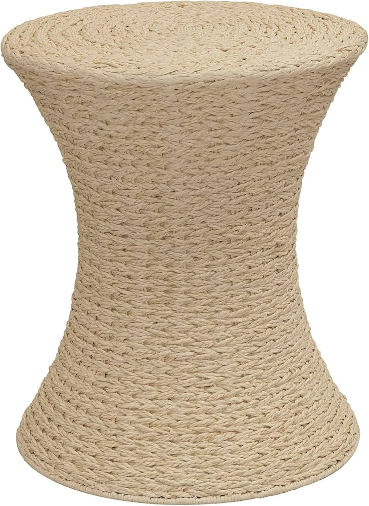 Household Essentials Handwoven Paper Rope Stool with Hourglass Shape, Cream | Amazon (US)