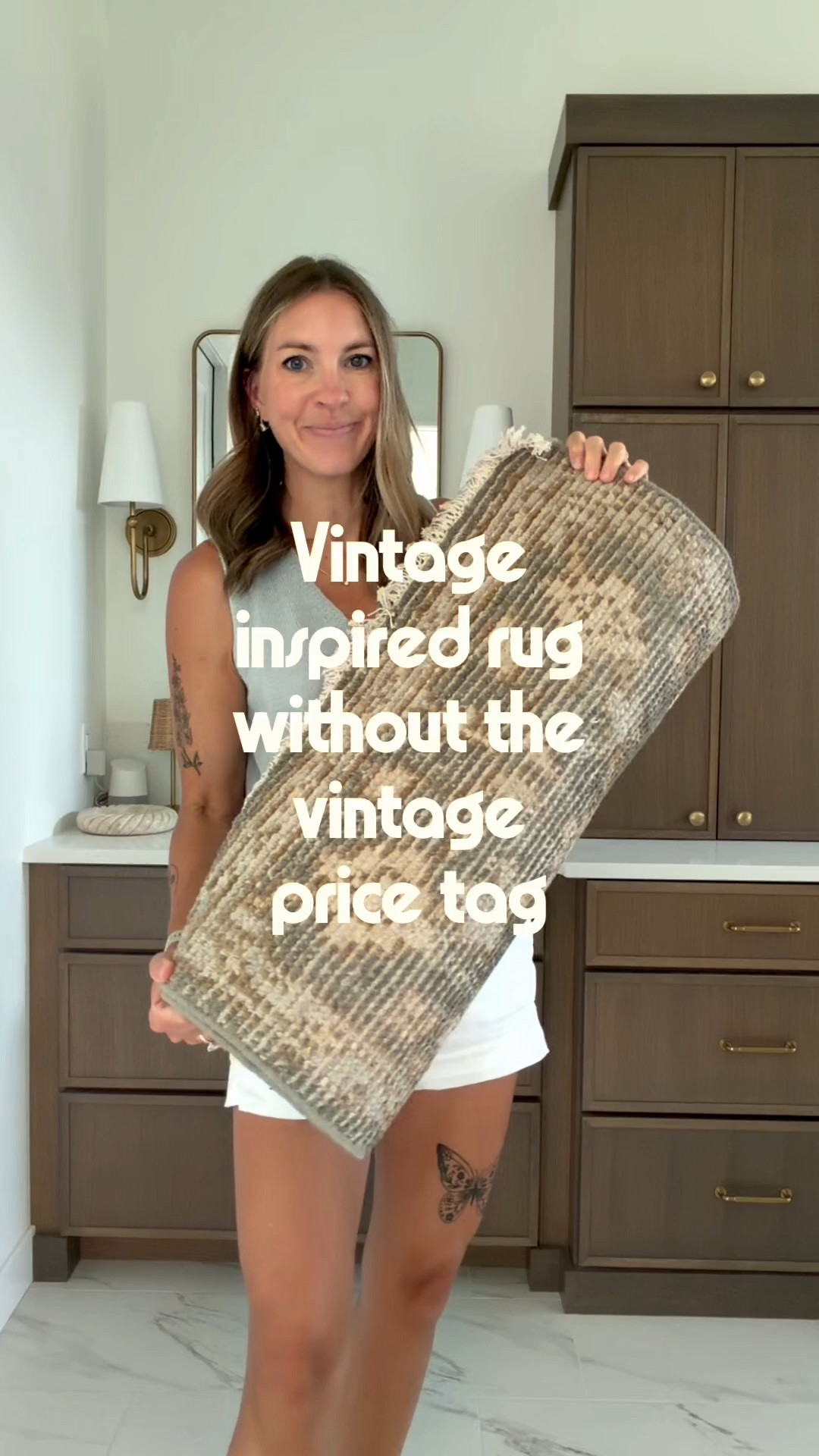 Looking for a pretty vintage style rug without the price? I found the perfect one! This is the Lena Hand-Knotted Wool Rug from @Quince and it’s stunning. I love the green, brown, tan and gray colors that make up the beautiful vintage style pattern. Soft underfoot and comes in area rug sizes! #quincepartner