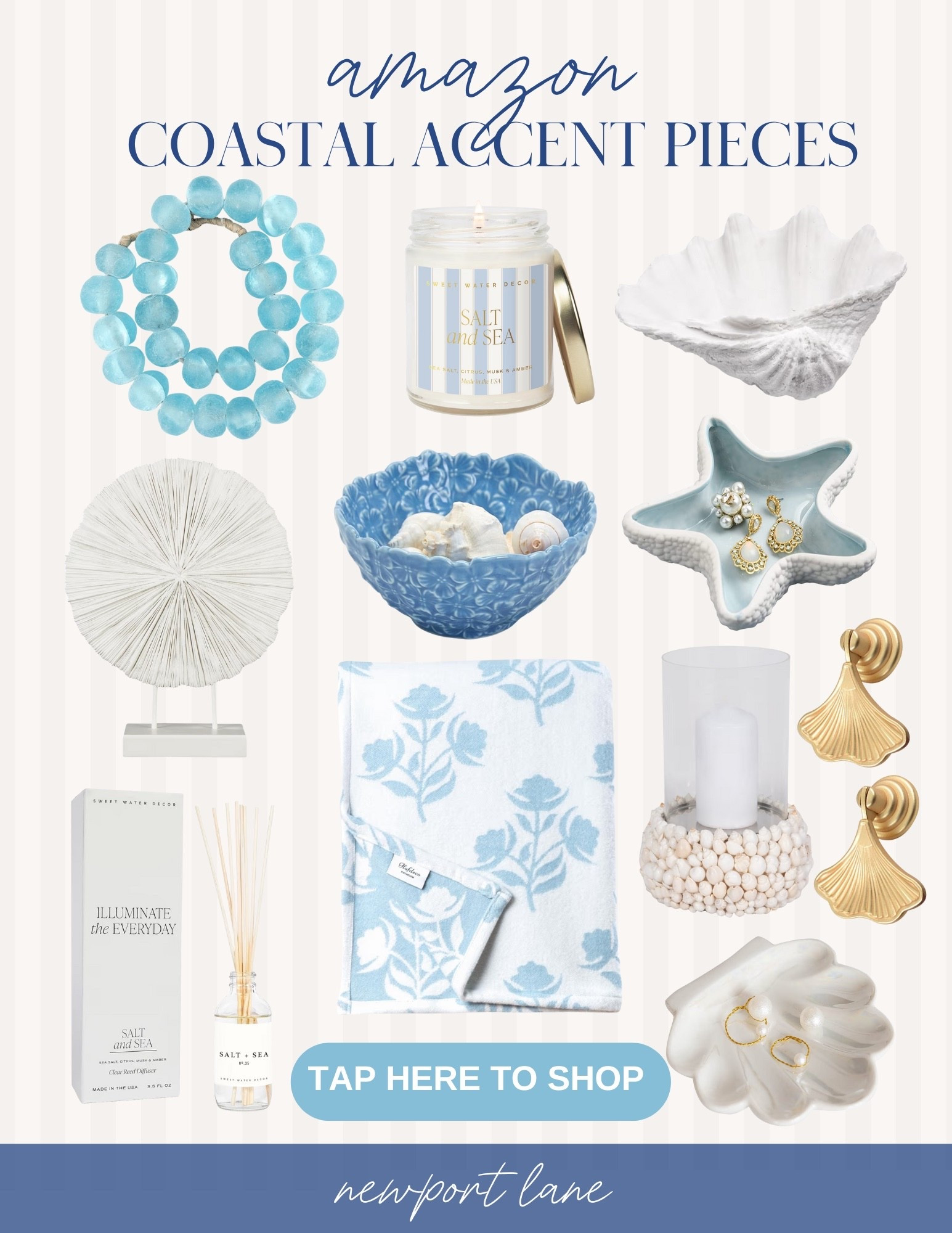 You've got the furniture, now it's time for the gorgeous details! Transform your home space with these charming coastal accents.

home scents, jewelry organizer, entryway decor, home improvements, coastal living, beach house inspo, ocean inspired, blue and white

#LTKSeasonal #LTKHome #LTKFindsUnder50