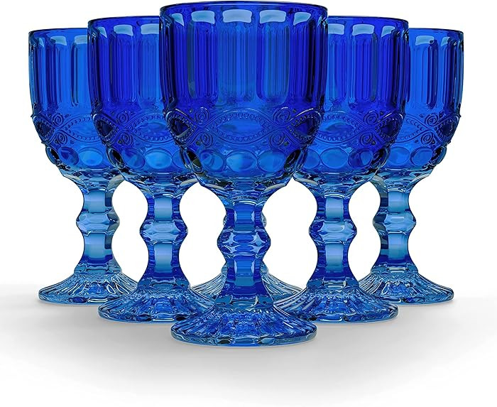 Elle Decor Stylish Glass Goblets, Set of 6-8.4oz Stemmed Wine Glasses for Red/White Wine - Elegan... | Amazon (US)