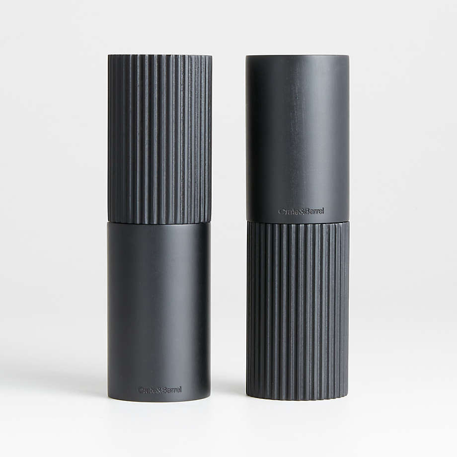 Hanno Fluted Salt & Pepper Mill Grinder Set + Reviews | Crate & Barrel | Crate & Barrel
