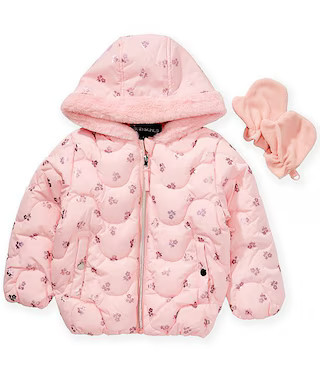 Rothschild Little Girls Wave Quilted Puffer With Mittens | Dillard's | Dillard's