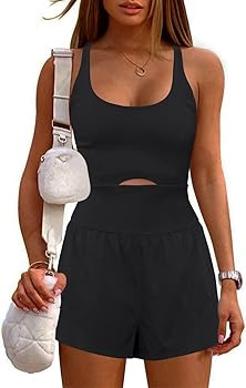 ReachMe Womens Running Onesie Workout Rompers One Piece Outfits Exercise Jumpsuits Gym Yoga Cloth... | Amazon (US)