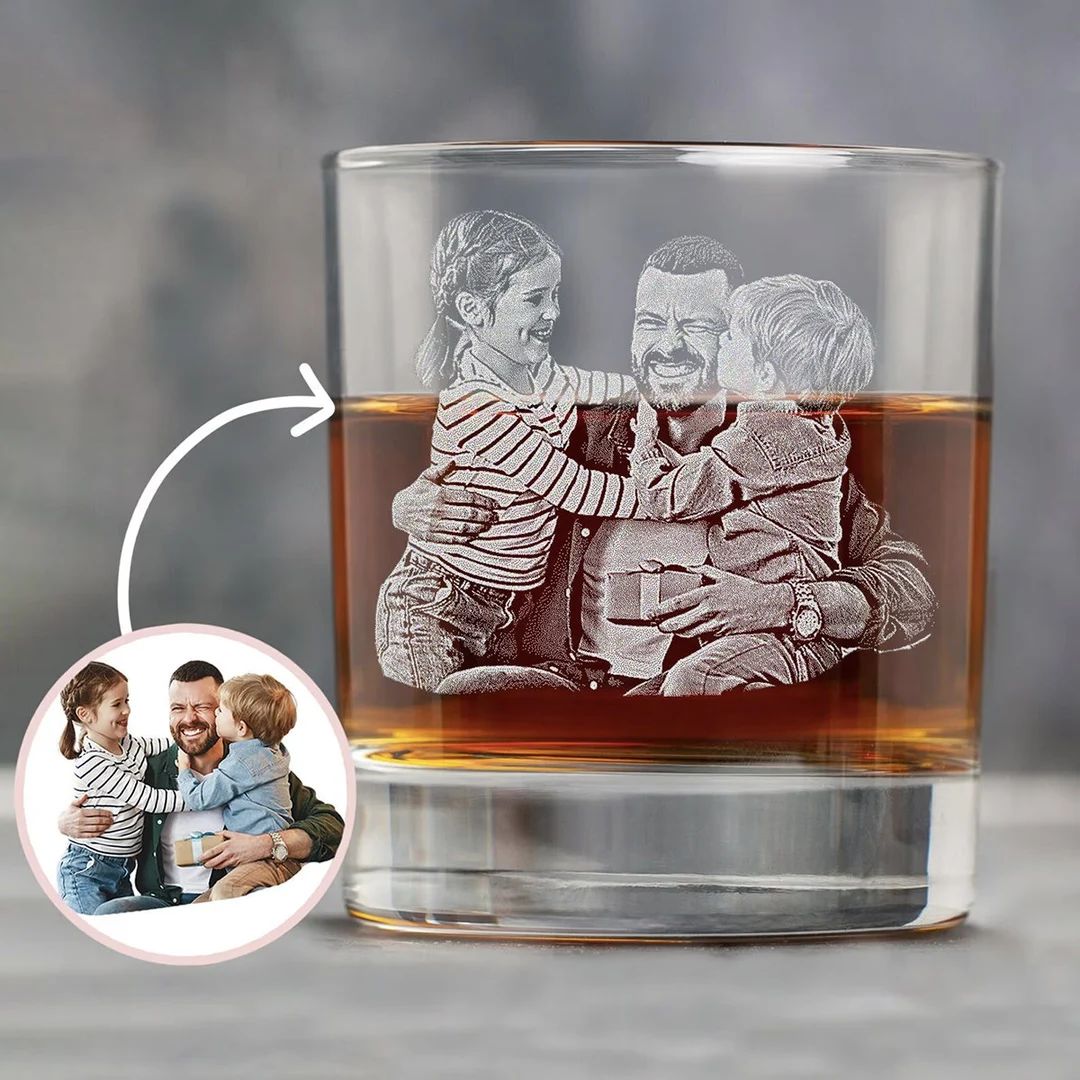 Custom Father's Day Gift for Dad Engrave Your Favorite Photo on Whiskey Glass - Etsy | Etsy (US)