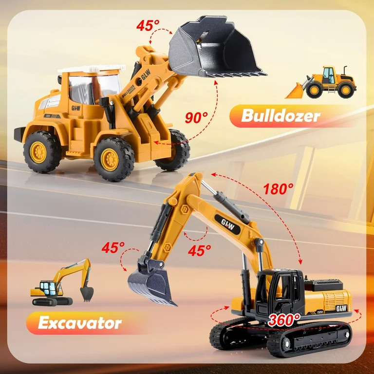 Toys Gifts for 3 4 5 6 7 Years Old Boys, Engineering Construction Vehicles Truck, Construction To... | Walmart (US)