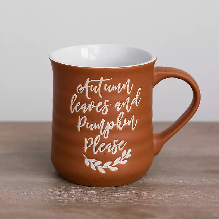 Orange Autumn Leaves and Pumpkin Please Mug | Kirkland's Home