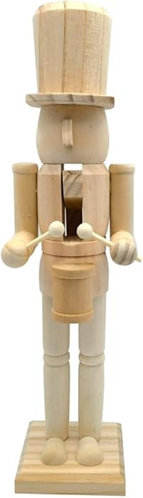 Ciieeo Puppet King Nutcracker Soldier Figurine - Unfinished Wooden DIY Walnut Ornament - Unpainte... | Amazon (US)